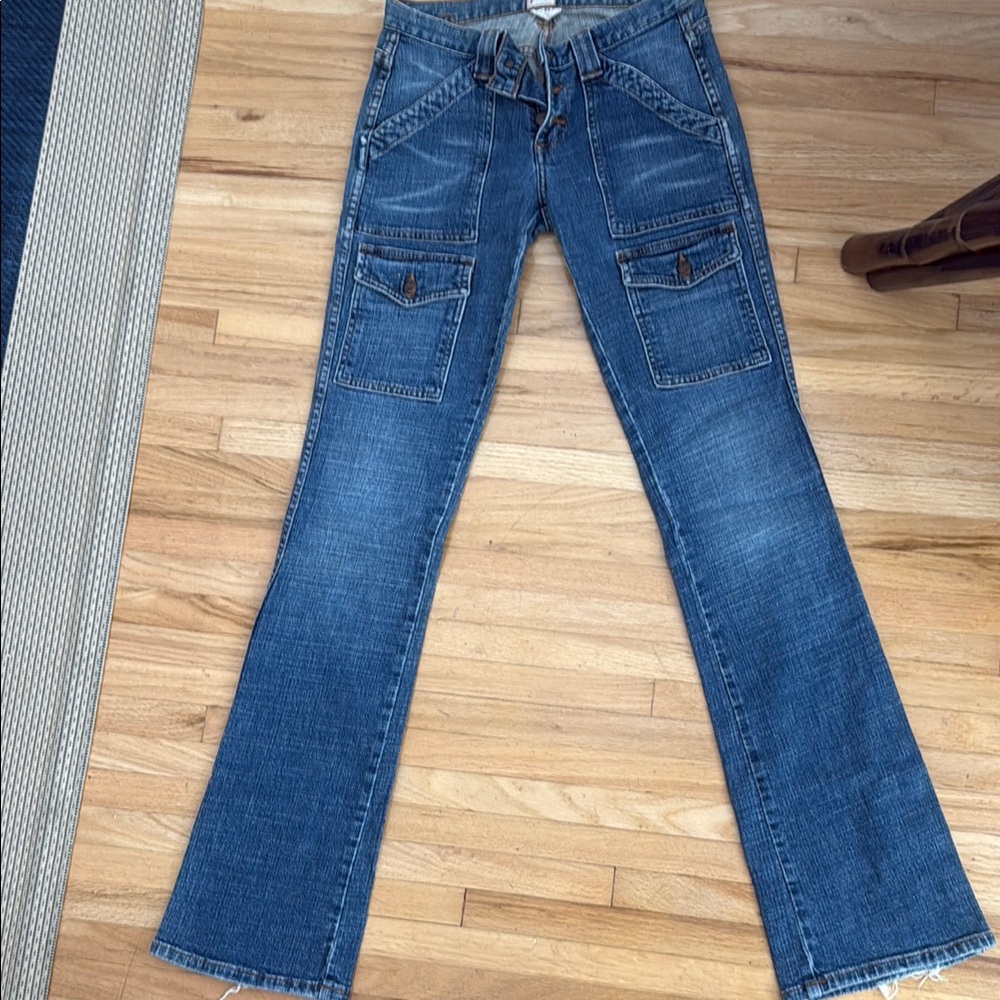 Women’s Blue Denim Cargo Jeans